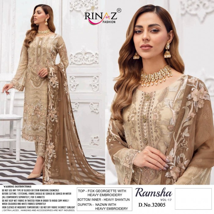 Rinaz Ramsha Vol 17 Faux Georgette Pakistani Salwar Suits
